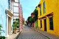 Colorful palette of the streets of Cartagena, Colombia Royalty Free Stock Photo