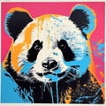 Colorful Panda Artwork Inspired By Andy Warhol\'s Silkscreen Print