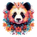 Colorful panda bear mandala art. Design print for t-shirt