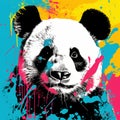 Colorful Panda Illustration In Pop Art Style