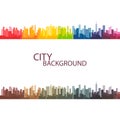 Colorful panorama city vector background