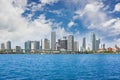 Colorful panorama of Miami downtown buildings