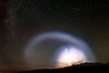 Halo star mountain night ufo sky