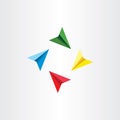 colorful paper airplanes vector plane Royalty Free Stock Photo