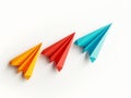 Colorful Paper Airplanes on White