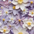 Colorful Paper Art Flower Daffodils On Lavender Background Royalty Free Stock Photo