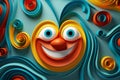 colorful paper art of a smiling clown Royalty Free Stock Photo