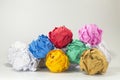 Colorful paper balls selective focus with shallow depth of field Royalty Free Stock Photo