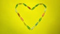 Colorful Paper Clips in Heart Shape Royalty Free Stock Photo