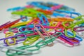 Colorful Paper Clips with White Background Royalty Free Stock Photo