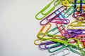 Colorful Paper Clips with White Background Royalty Free Stock Photo