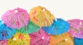 Colorful paper cocktail umbrella close-up on a white Royalty Free Stock Photo