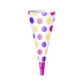 Colorful paper cone party horn blower noisemaker for surprise event, birthday, new year