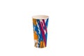 Colorful paper cup isolated on white Royalty Free Stock Photo