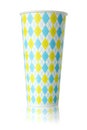 Colorful paper cup isolated on white Royalty Free Stock Photo