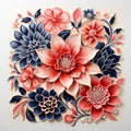 Colorful Paper Cut Flowers In A Frame: Detailed Realism Inspired By Sculptural Ceramics