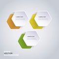 Colorful Paper Cut Infographics Design - Rounded Hexagons Royalty Free Stock Photo