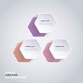 Colorful Paper Cut Infographics Design - Rounded Hexagons Royalty Free Stock Photo