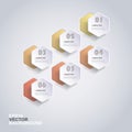 Colorful Paper Cut Infographics Design - Rounded Hexagons Royalty Free Stock Photo