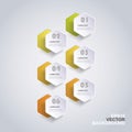 Colorful Paper Cut Infographics Design - Rounded Hexagons Royalty Free Stock Photo