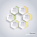 Colorful Paper Cut Infographics Design - Rounded Hexagons Royalty Free Stock Photo