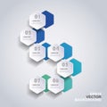 Colorful Paper Cut Infographics Design - Rounded Hexagons Royalty Free Stock Photo