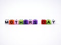 Colorful paper English alphabet of Mother`s day isolated on white background ,happy mom