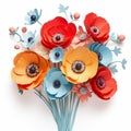 Colorful Paper Flower Bouquet: Whimsical Minimalism With A Touch Of Frances Macdonald