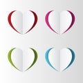 Colorful paper heart set. Vector Royalty Free Stock Photo