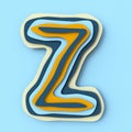 Colorful paper layers font Letter Z 3D