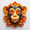Colorful Paper Monkey: Accurate And Detailed 3d Wall Art