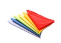 Colorful paper napkins on white background Royalty Free Stock Photo