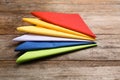 Colorful paper napkins on wooden background Royalty Free Stock Photo