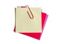 Colorful paper notes with clip Royalty Free Stock Photo