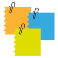 Colorful Paper Notes with Paperclips. Vector illustration. EPS 10.