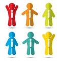 Colorful Paper People Icons Royalty Free Stock Photo