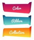 Colorful paper roll long collections design on white background, vector illustration. Color ribbons Royalty Free Stock Photo