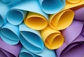 Colorful Paper Rolls AI Generated Royalty Free Stock Photo