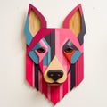 Colorful Paper Sculpture Dog Poster