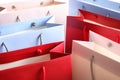 Colorful paper shopping bags as background Royalty Free Stock Photo