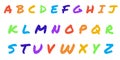 colorful paper small alphabet letters a to z fonts.