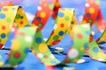 Colorful paper streamer at carnival party