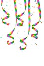 Colorful paper streamer and confetti Royalty Free Stock Photo