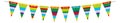 Colorful paper triangle bunting. Party celebration garland