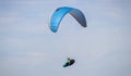 A colorful parachute in the sky