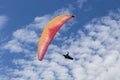 A colorful parachute in the sky