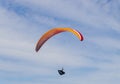 A colorful parachute in the sky