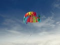 The colorful parachute stripes on the sky,Summer Camp in Beach Royalty Free Stock Photo