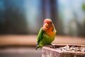 Colorful Parakeet sitting on a Perch