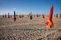 Colorful parasols on Deauville beach